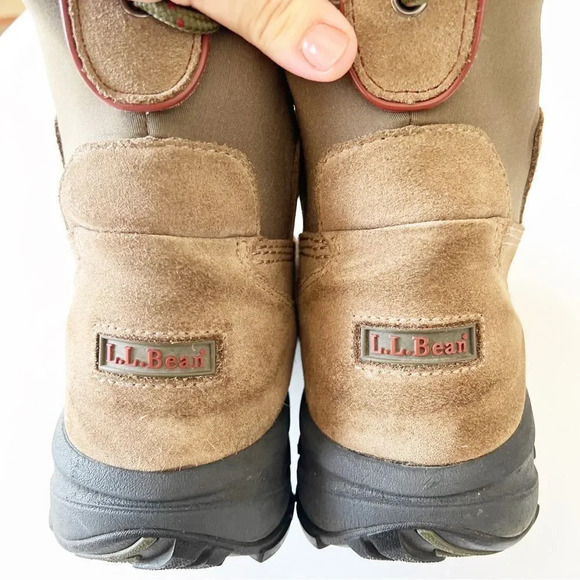 LL Bean Thinsulate Taupe Suede 8” Boot Men’s Size 11 Pull-on Style Neoprene Cuff - Picture 7 of 15